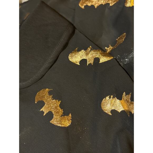 Unique Vintage Batgirl Black and Gold Sheer Mini Cape Capelet 1X 16 NWOT - Picture 4 of 4